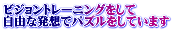 ビジョントレーニングをして 自由な発想でパズルをしています